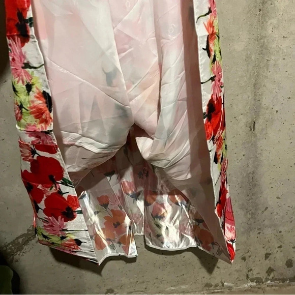 Samuel Dong White Red Floral Floor Length Maxi Dress Sleeveless Size L NWT - Picture 2 of 12